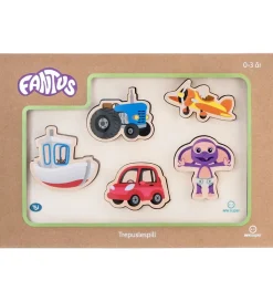 Fantorangen & Fantus Puslespil - Træ - 5 Brikker - Køretøjer