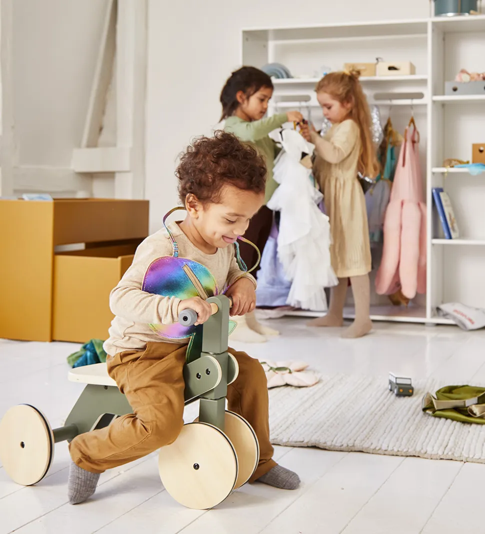 Flexa Løbecykel - Indendørs - Træ - Play - Dusty Green/Birch Ply