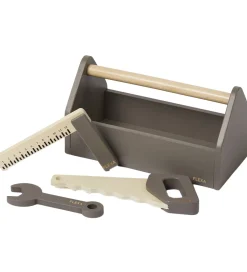 Flexa Værktøjskasse - Træ - Play - 4 Dele - Dusty Brown/Birch Pl