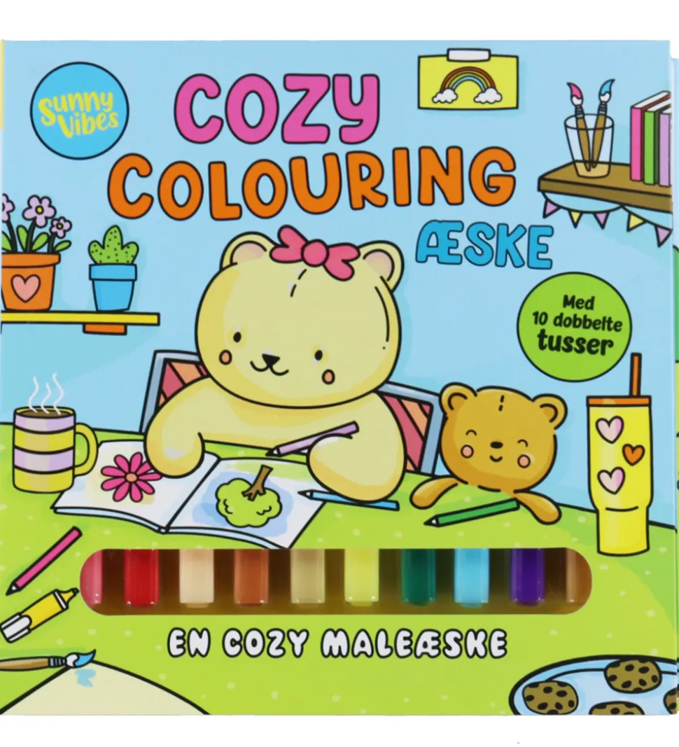 Forlaget Tukan Malebog - Cozy Colouring - Sunny Vibes - DA