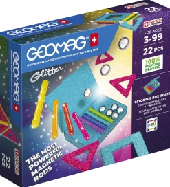Geomag Magnetsæt - Glitter Panels Recycled - 22 Dele