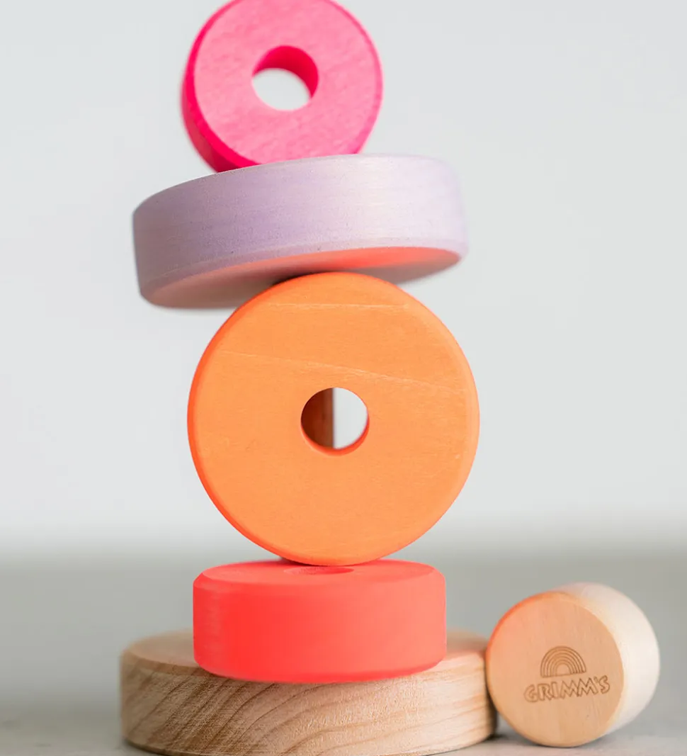 Grimms Stabletårn - Træ - Lille - Neonpink