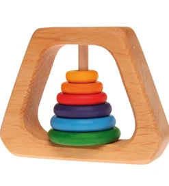 Grimms Trælegetøj - Rangle - Pyramide - Multifarvet