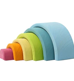 Grimms Trælegetøj - Regnbue - Lille - 6 Dele - Pastel