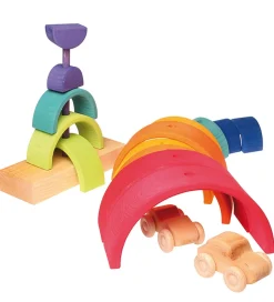 Grimms Trælegetøj - Stabletårn - Dobbelt Regnbue - Multifarvet