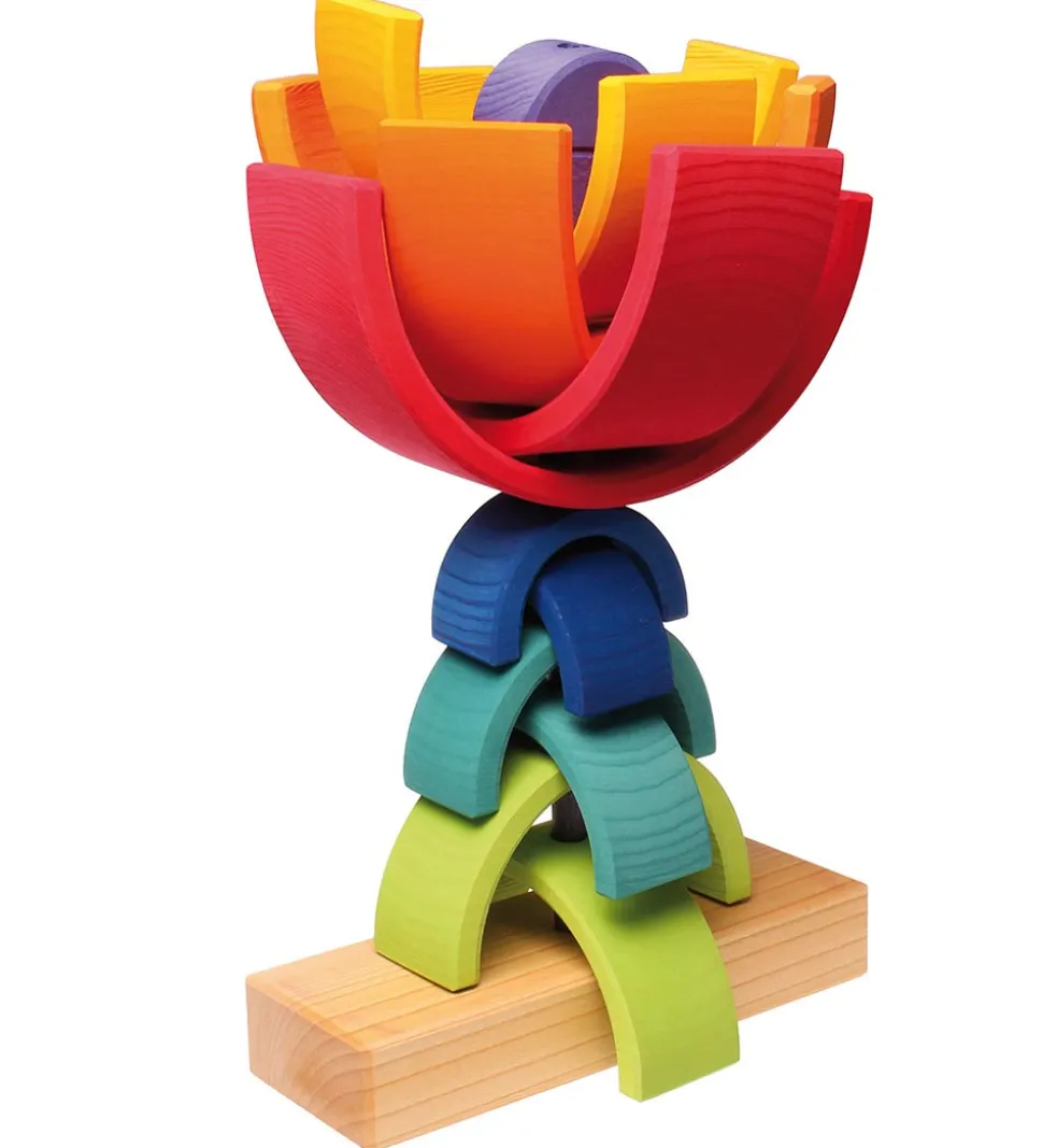 Grimms Trælegetøj - Stabletårn - Dobbelt Regnbue - Multifarvet