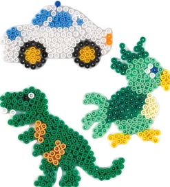 Hama Midi Perleplader - 3-pak - Bil, Dinosaur & Papegøje