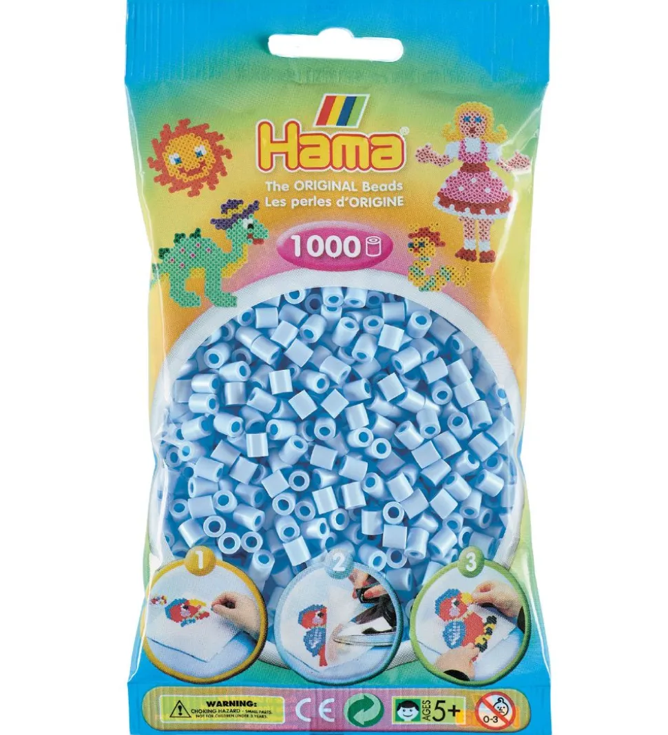 Hama Midi Perler - 1000 stk. - 97 Pastel Isblå