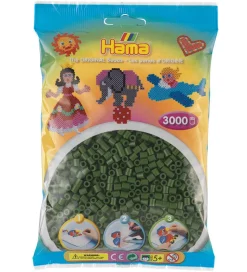 Hama Midi Perler - 3000 stk. - Skovgrøn