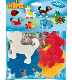 Hama Midi Perlesæt - 3000 stk. + 4 Plader - Multifarvet