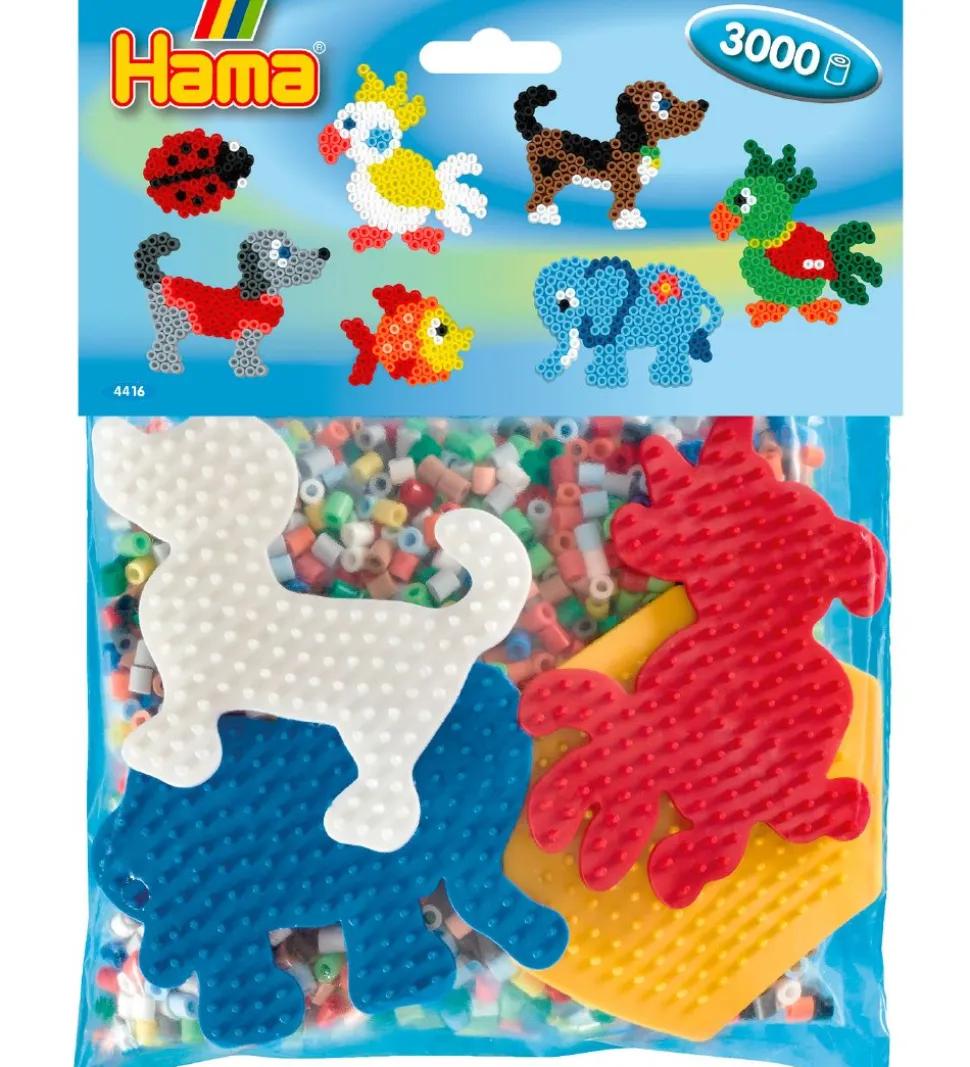 Hama Midi Perlesæt - 3000 stk. + 4 Plader - Multifarvet