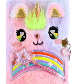 Hot Focus Dagbog m. Lås - Plys - Enhjørning