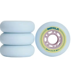 Impala Hjul - 4-pak - 70 mm - Sky Blue/Gul