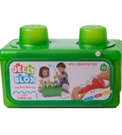 Jelly Blox Opbevaringskasse m. Klodser - 2-i-1 - 30 Dele - Grøn