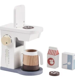 Kids Concept Kaffemaskine m. Tilbehør - Træ - Hvid