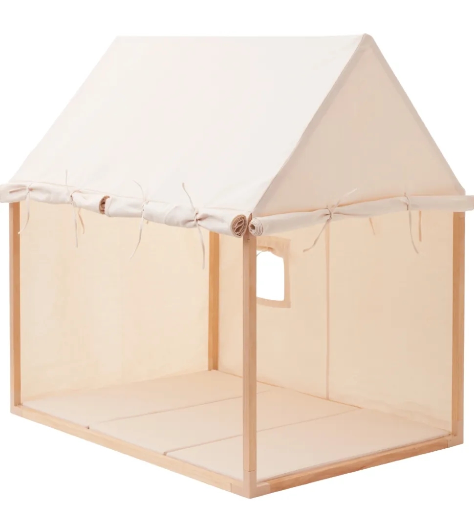 Kids Concept Legetelt - Hus - 110x84 cm - Naturhvid