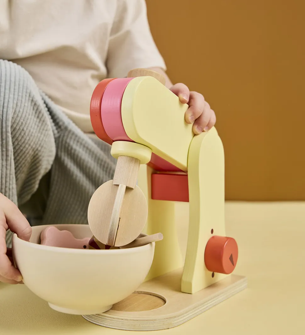 Kids Concept Røremaskine - Træ - 17 cm - Lysegul/Rosa