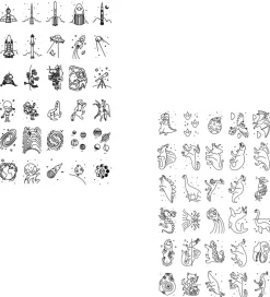 Kidywolf Refill Tegnemotiver - 60 motiver - Dinosaur/Galaxy