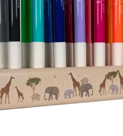 Konges Sløjd Tuscher i Træklods - 24 stk. - Safari