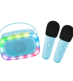Lalarma Højtaler m. 2 Mikrofoner - Trådløs - Karaoke - Blå