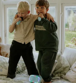 Lalarma Højtaler m. 2 Mikrofoner - Trådløs - Karaoke - Blå