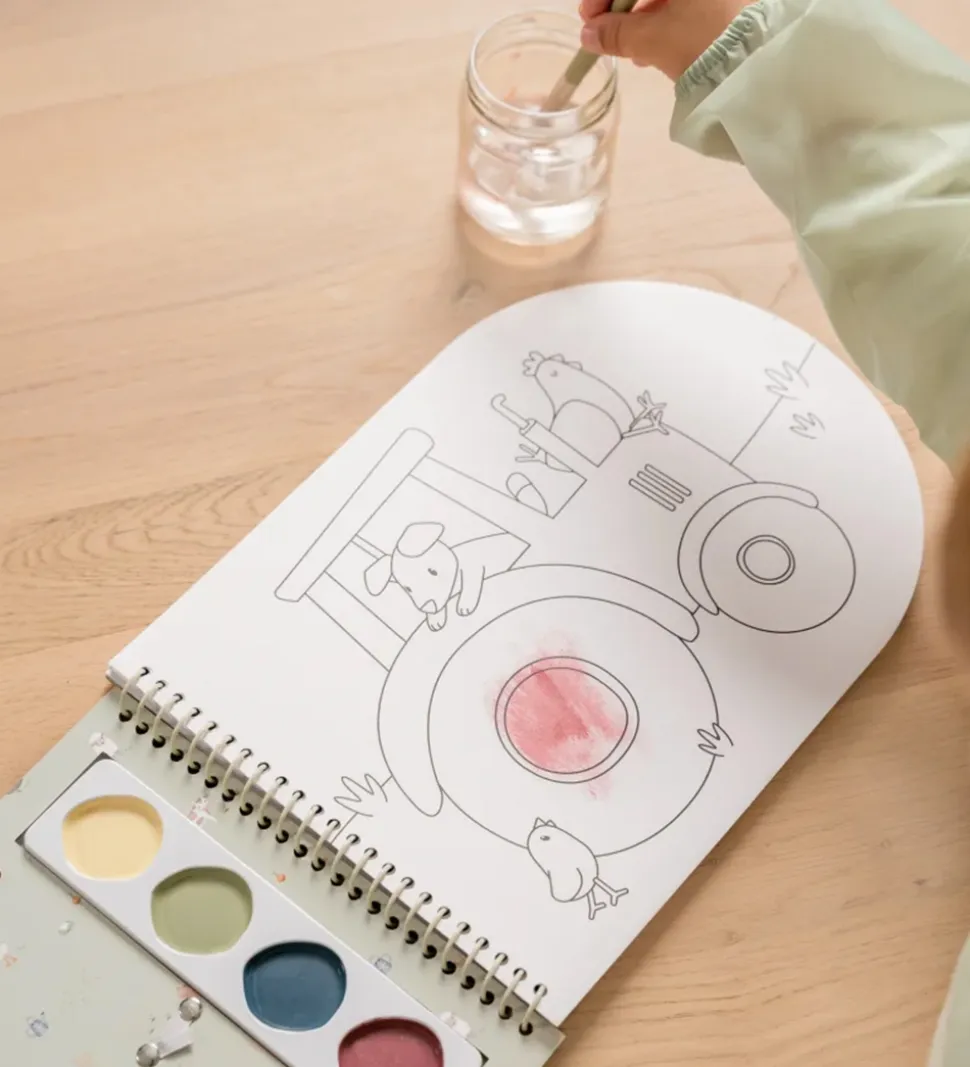 Little Dutch Malebog m. Vandfarver/Pensel - Little Farm