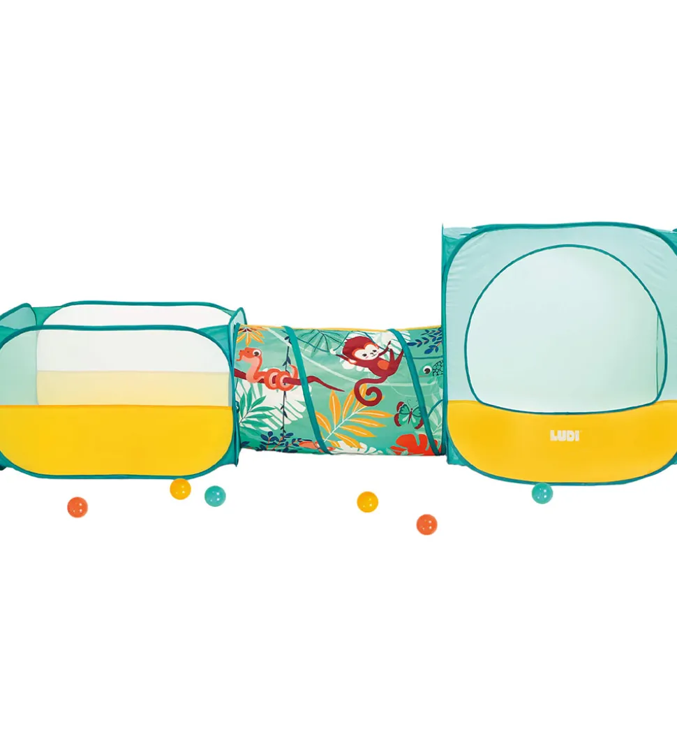 Ludi Pop-Up Legetelt m. Tunnel Og Bolde - Multi