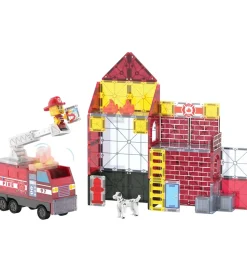 Magna-Tiles Magnetsæt - 50 Dele - Fire Station + MicroMAGS