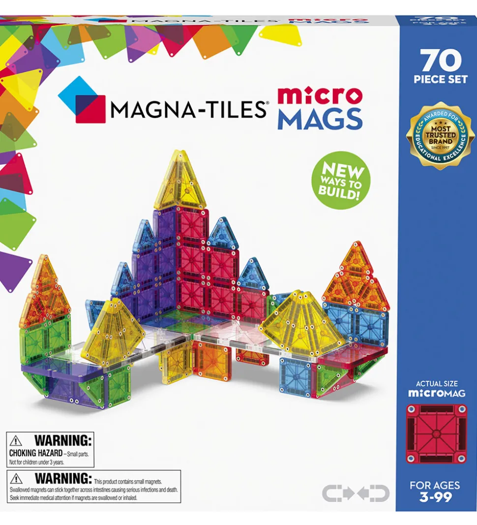 Magna-Tiles Magnetsæt - 70 Dele - MicroMAGS