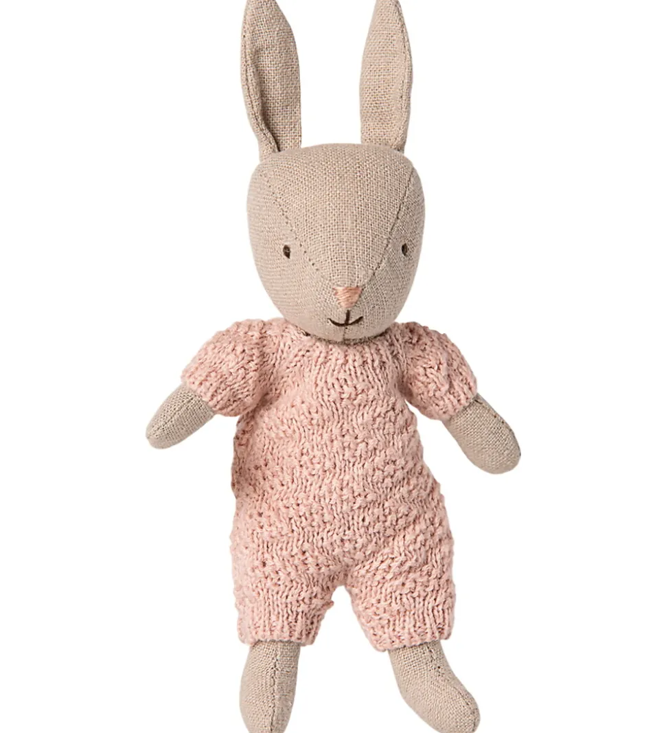 Maileg Hare - Micro - Strikket Dragt - Sand/Rosa