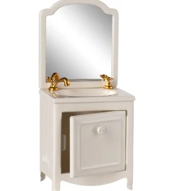 Maileg Miniature Baderumsmøbel - Mus - Råhvid