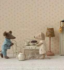 Maileg Miniature Cafesæt - Bord med Stol og Bænk - Mus - Hvid