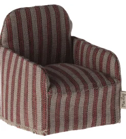 Maileg Miniature Lænestol - Mus - Rød/Stripe