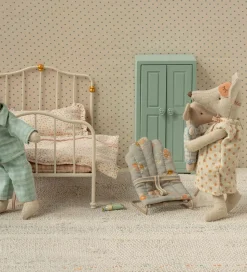 Maileg Miniature Skråstol - My - Blå m. Blomster