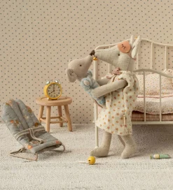 Maileg Miniature Skråstol - My - Blå m. Blomster