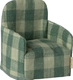 Maileg Miniature Stol - Foldbar - Mus - Grønternet