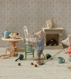 Maileg Miniature Vintagestol - Mus - Råhvid