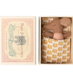 Maileg Mus - Baby Mus i Tændstikæske - Rosa