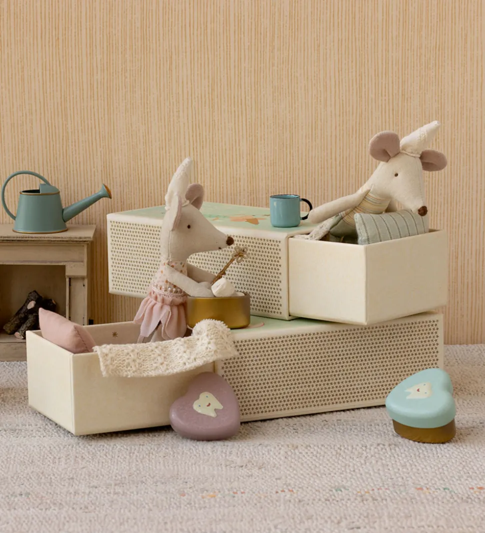 Maileg Mus - Lillesøster - Tandfe i Tændstikæske