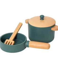 MaMaMeMo Gryde/Pandesæt - Træ - Emerald Green