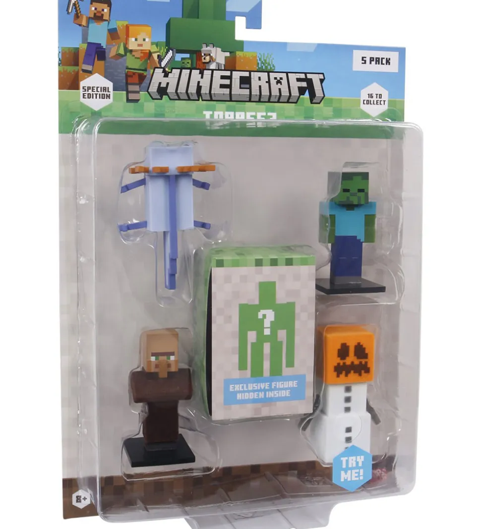 Minecraft Legetøjsfigurer - 3D Special Edition - 5-pak