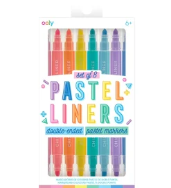 Ooly Dobbeltsidet Tuscher - 8 Stk - Pastel Liners Dual Tip Marke