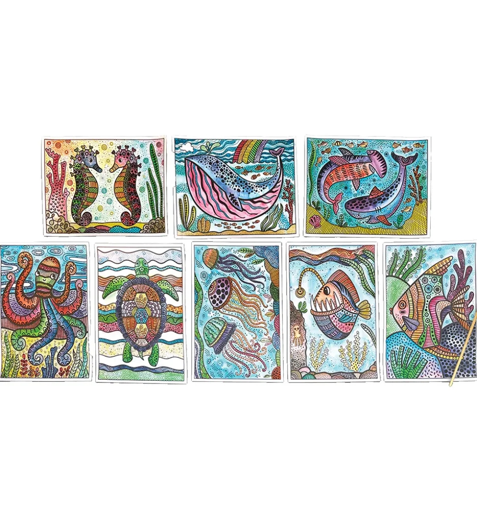 Ooly Magiske Maleark - Hidden Colors - 8 Stk. - Magic Ocean