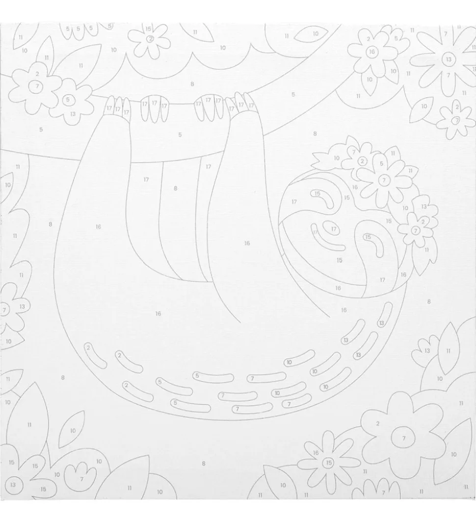 Ooly Paint By Number Sæt - Happy Sloth