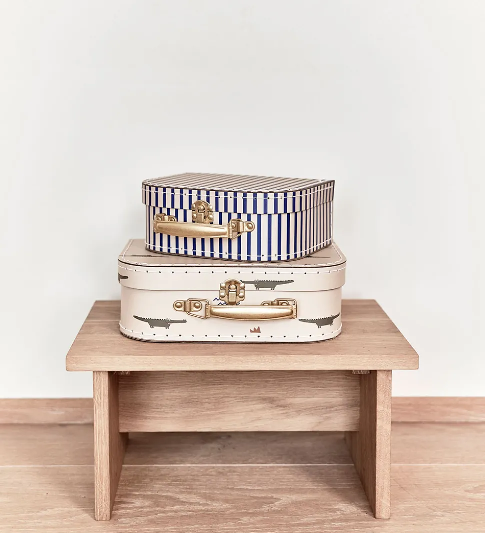 OYOY Kuffertsæt - 2 Stk. - Crocodile & Stripe - Beige
