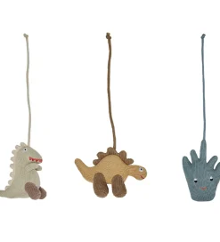 OYOY Ophæng - 3 stk - Dino - Beige / Saffron / Aqua Blue