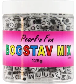 Pearl'n Fun Perler - Bogstaver - 125 gram - Sort/Hvid