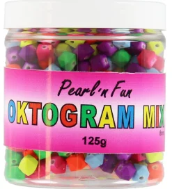 Pearl'n Fun Perler - Oktogram - 125 gram - Neon