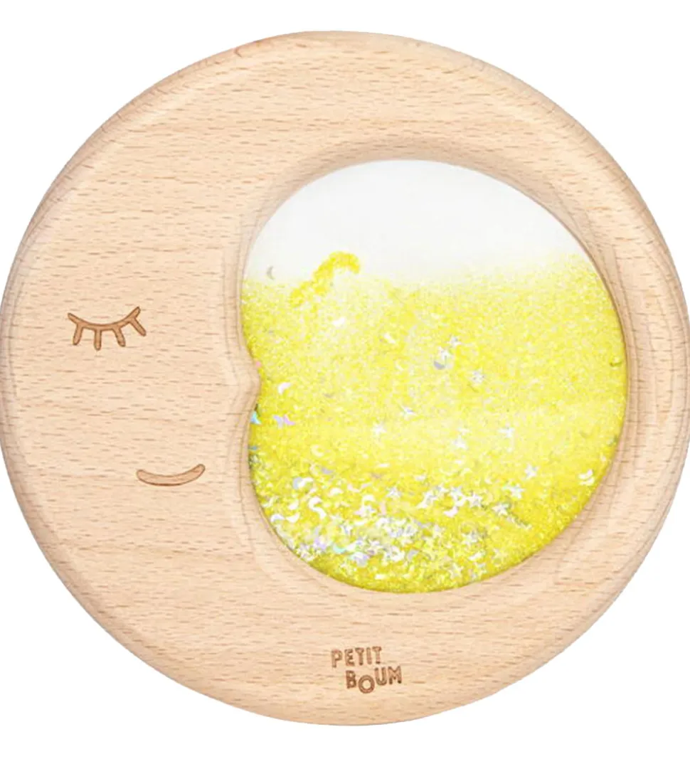 Petit Boum Sanselegetøj - Træ - Flow Moon - Gul
