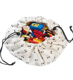 Play&Go Legetøjstæppe - Ø40 - Creme m. Kirsebær